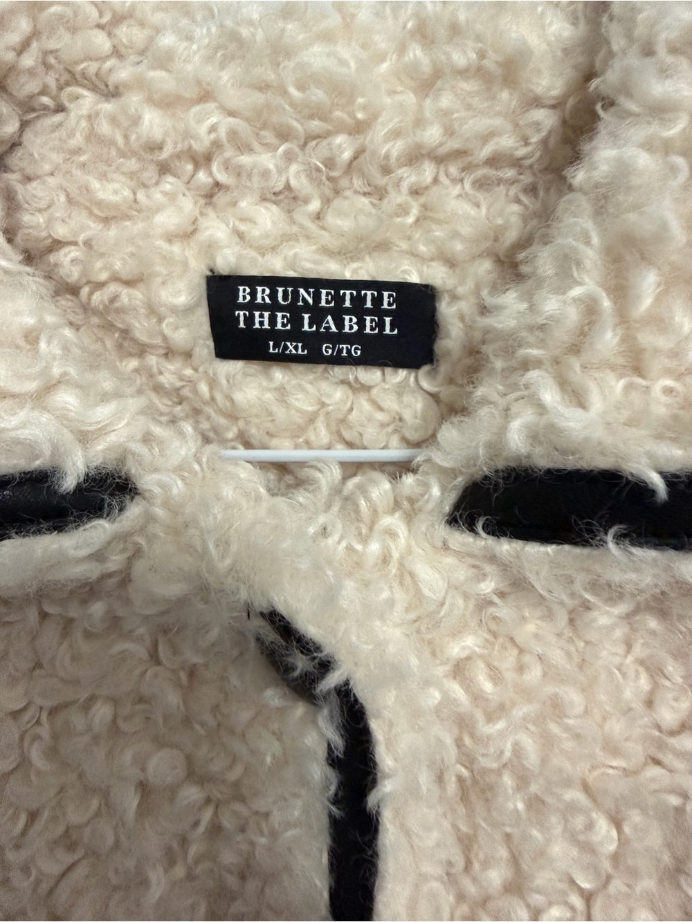 ✨NWT✨ Brunette The Label:Faux Leather Trim Sherpa Jacket (ptp approx 27in) - Picture 5 of 13